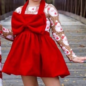 Little Lopers red velvet dress